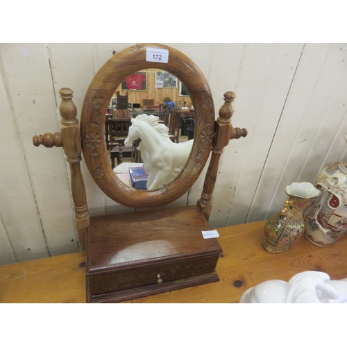 172 - Table Top Wooden Dressing Mirror with One Drawer