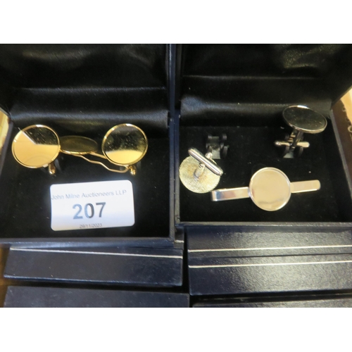 207 - Box with Cufflinks and Watch and Lighter Set