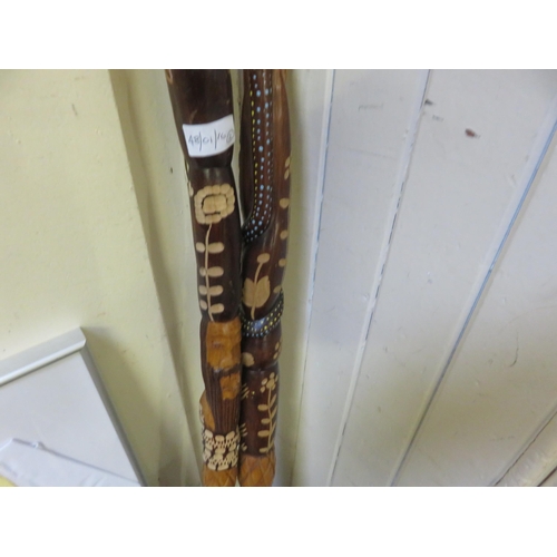 226 - Souvenir Carved Jamaican Staves