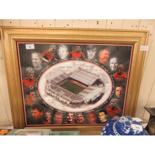 23 - Framed Print - Old Trafford, Theatre of Dreams Stadium with Players Round Outside