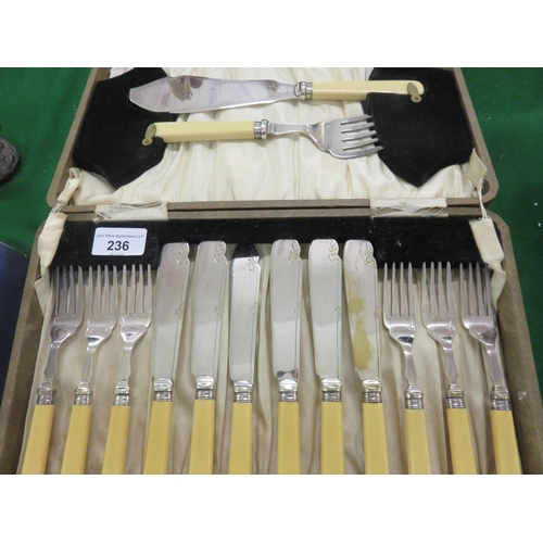 236 - Two Sets of Fish Knives and Forks in case