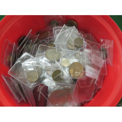 243 - Tub Containing Various Coins in Packets