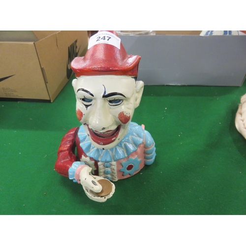 247 - Brightly Painted Novelty Clown Savings Bank