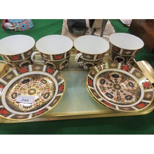 249 - Tray with Four Royal Crown Derby Cups and Saucers