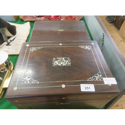 251 - Mother of Pearl Inlaid Box and Mahogany Box