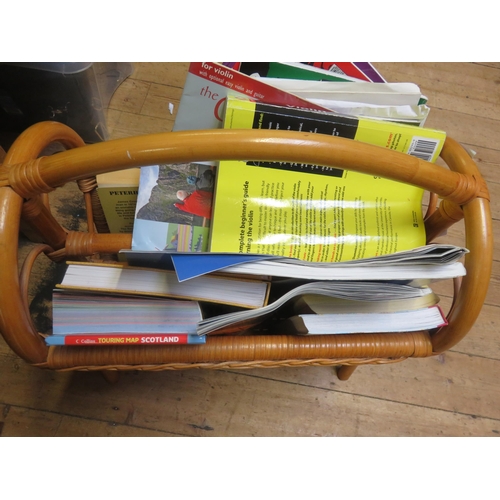 302 - Wicker Magazine Rack with Violin Music Books