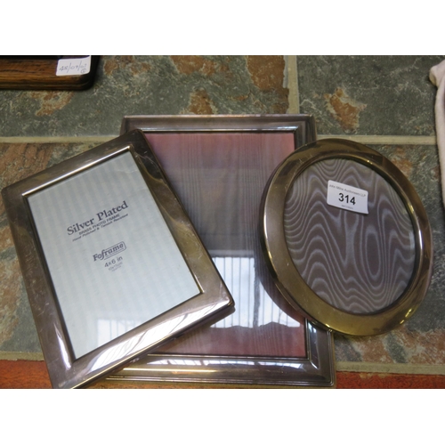 314 - Three Silver Plated Photo Frames