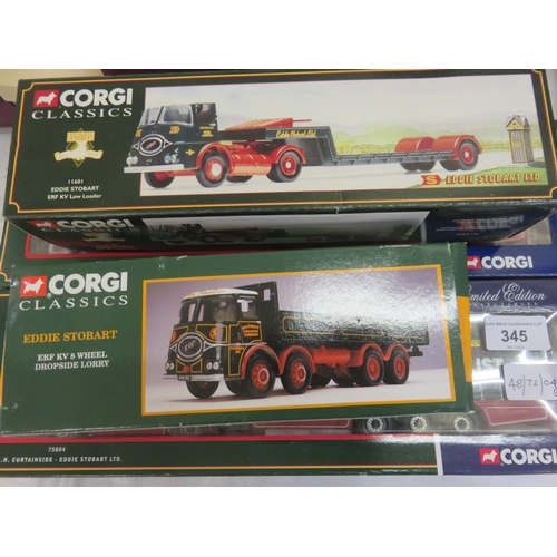 345 - Four Corgi Boxed 'Eddie Stobbart Ltd' Die Cast Model Trucks