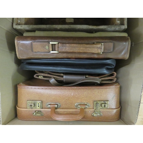 357 - Case, Briefcase, two Handbags, two pairs of Brogues, size 8, various bric-a-brac