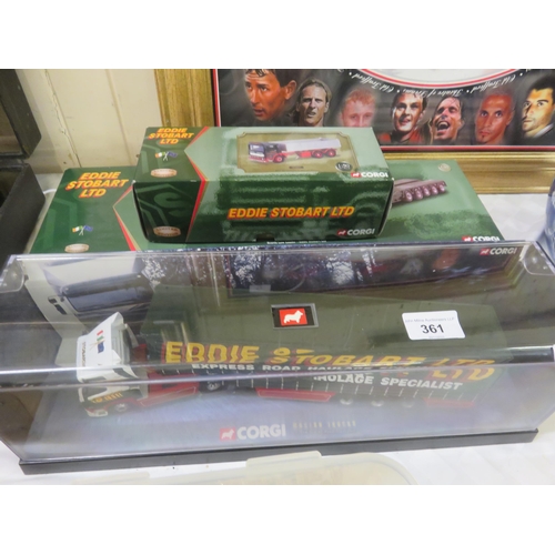 361 - Three Corgi 'Eddie Stobbart Ltd' Boxed Die Cast Model Trucks (Two Large and One Other)