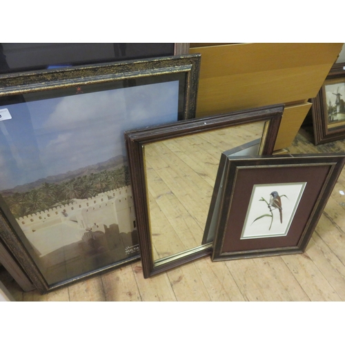 39 - Three Framed Prints and Mirror