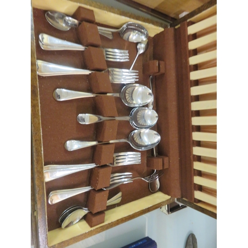 390 - Boxed Cutlery Set and Boxed Silver Plate three division tray