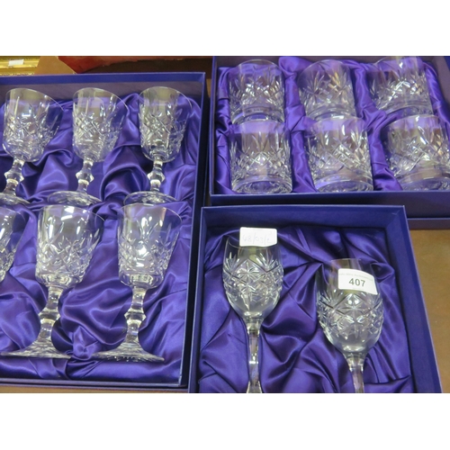 407 - Three Boxed sets of Edinburgh Crystal