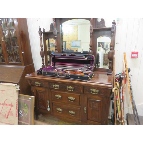 468 - Late Victorian/Edwardian  Mahogany Mirror Backed Sideboard