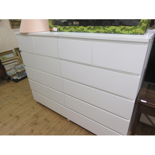 473 - Two Modern White six drawer chests of drawers