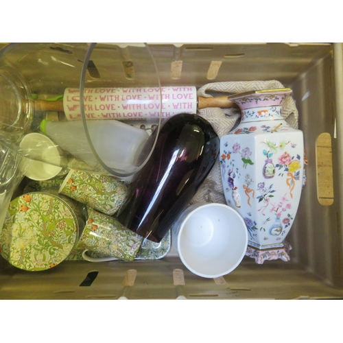 329 - Two boxes and bag of bric-a-brac