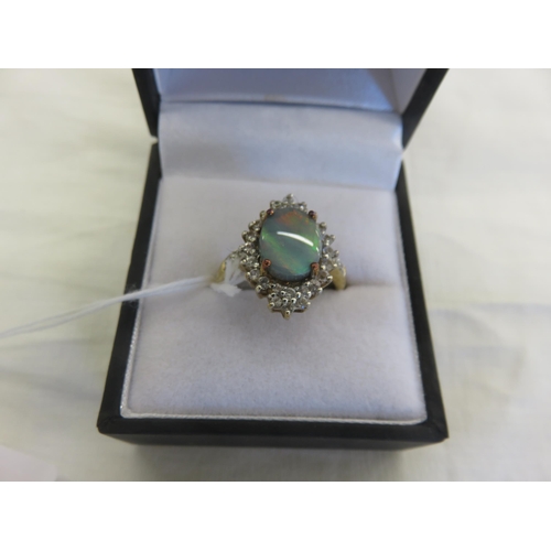 109 - 9ct. Gold and Opal Type Dress Ring