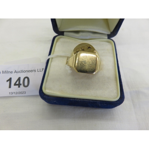 140 - Two 9ct. Gold Signet Rings. 5.9 Grams