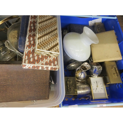 205 - Three boxes of Tools and Brass Ware