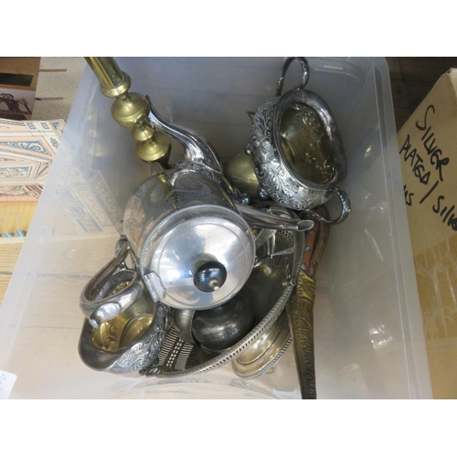 226 - Box of Plate and Brass Ware