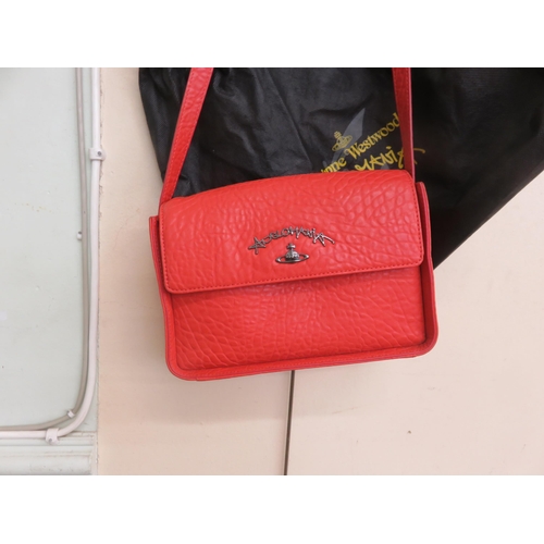 229 - Vivienne West Anglomania Red Mottled Leather Handbag