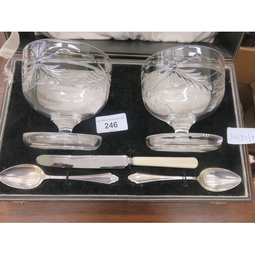 246 - Grapefruit Set with 1927 Sheffield Hallmarked Spoons