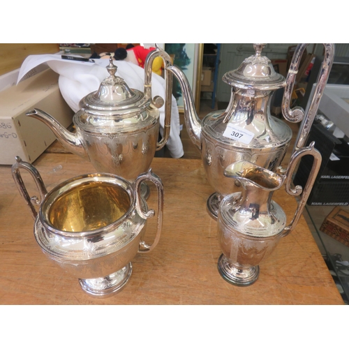 307 - Four Piece Silver Plated Tea Service