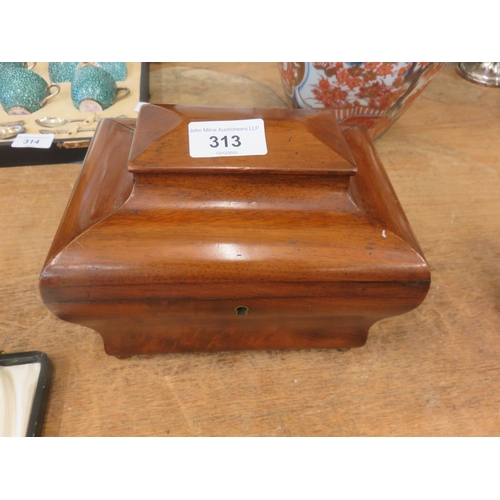 313 - Antique Mahogany Tea caddy