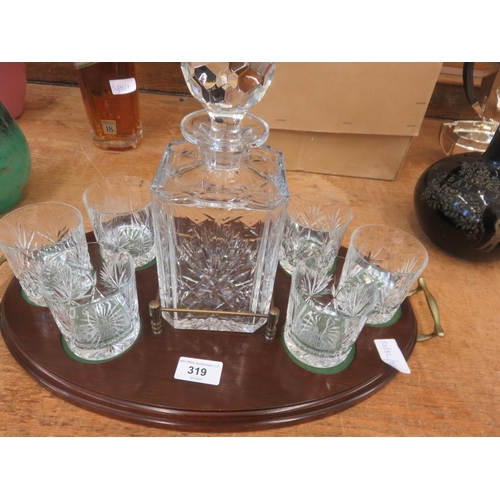 319 - Fitted Tray with Decanters and 6 Tumblers