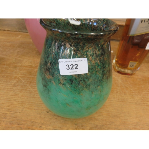 322 - Scottish Glass Vase on Blue and Black Ground