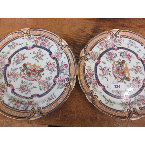 324 - Pair of Sampson of Paris Armorial Plates