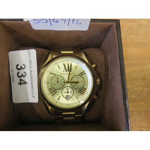 334 - Michael Kors Gents Wrist Watch in box