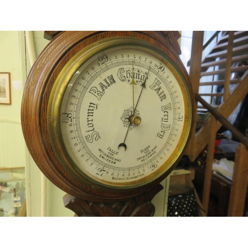 344 - Oak Cased Barometer 