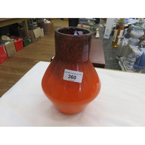 360 - Scottish Glass Vase on Orange and Brown Ground