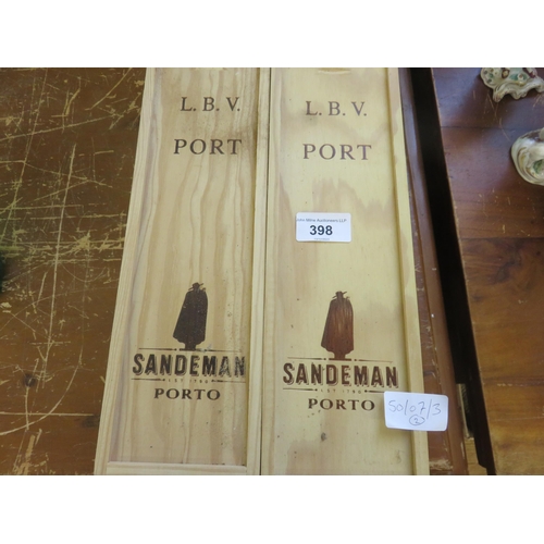 398 - Two Boxed Bottles of Sandeman 1989 Port