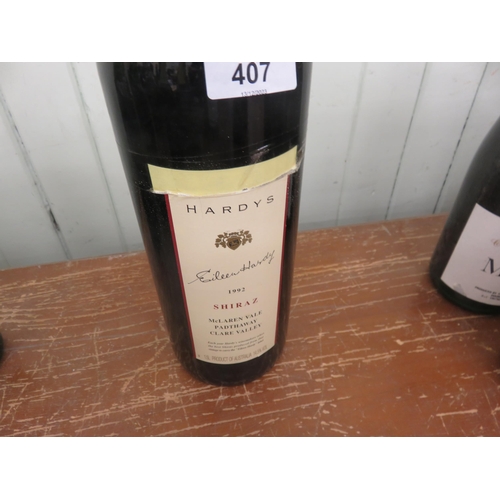 407 - 1.5lt. Bottle of Hardy's Shiraz 1992 Vintage