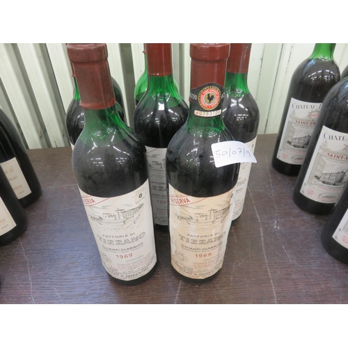 418 - Eight Bottles Tizzano 1969 Chianti Classico