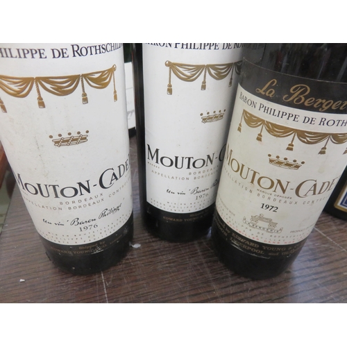 429 - Two Bottles Mouton-Cadet 1976, One Bottle Mouton-Cadet 1972