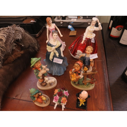 436 - Four Doulton and Four Hummel Figures