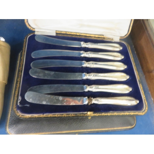 70 - Two Sets of Six Sheffield Silver Butter Knives