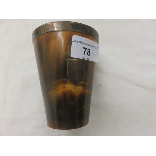 78 - Tortoiseshell and Silver Mounted Beaker