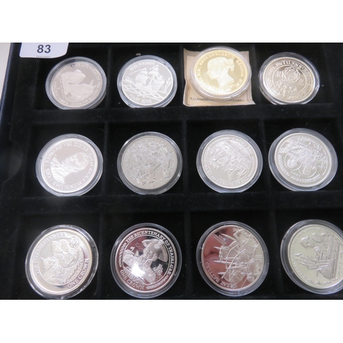 83 - Case containing 12 various Silver Coins