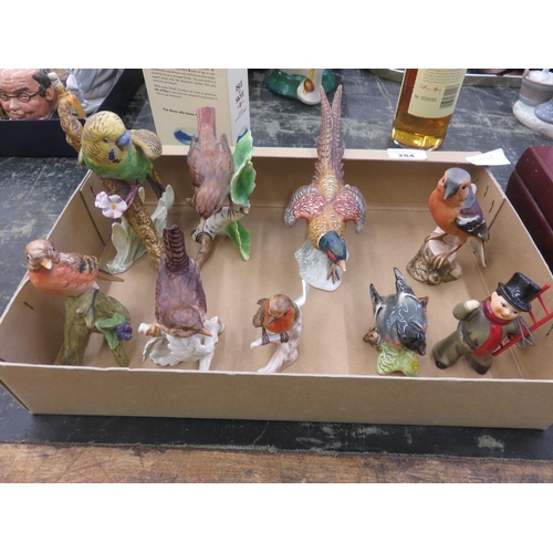 284 - Tray with various Goebel Bird Figurines