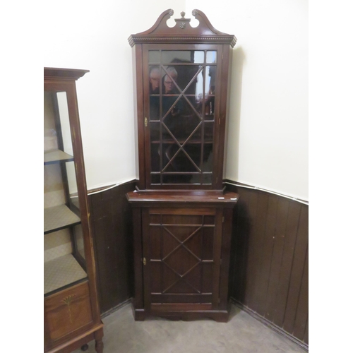 527 - Mahogany Glazed Corner Cabinet