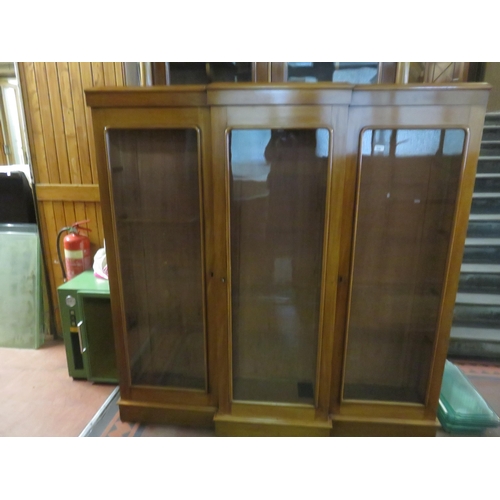 528 - Mahogany and Glazed Breakfront Floor Standing Bookcase