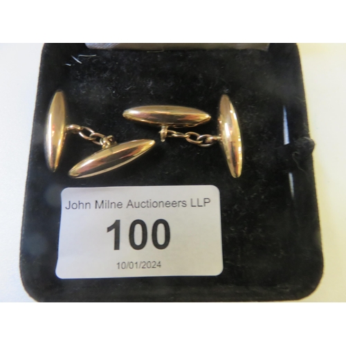 100 - Pair of 9ct. Rose Gold Sleeve Links, 4.8 grams