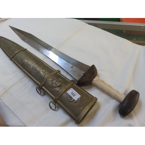 102 - Reproduction Gladius and Scabbard