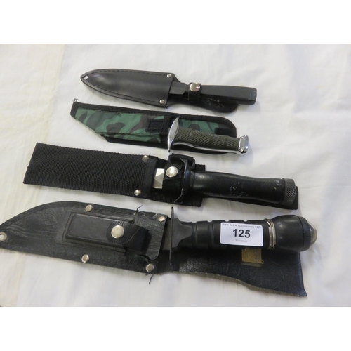 125 - Assortment of Daggers and Knives in Covers/Sheafs