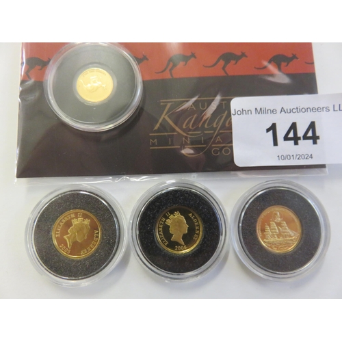 144 - Four 0.5 gram Gold Proof Coins