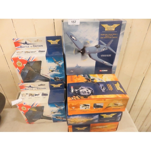 157 - Seven boxed Corgi WW2 Planes